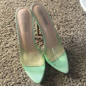 Cape Robbin Mint Green Transparent Heels